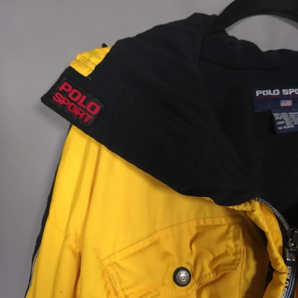 Vintage 1990s POLO SPORT‎ RALPH LAUREN Size L Fleece Lined Nylon Hooded Jacket